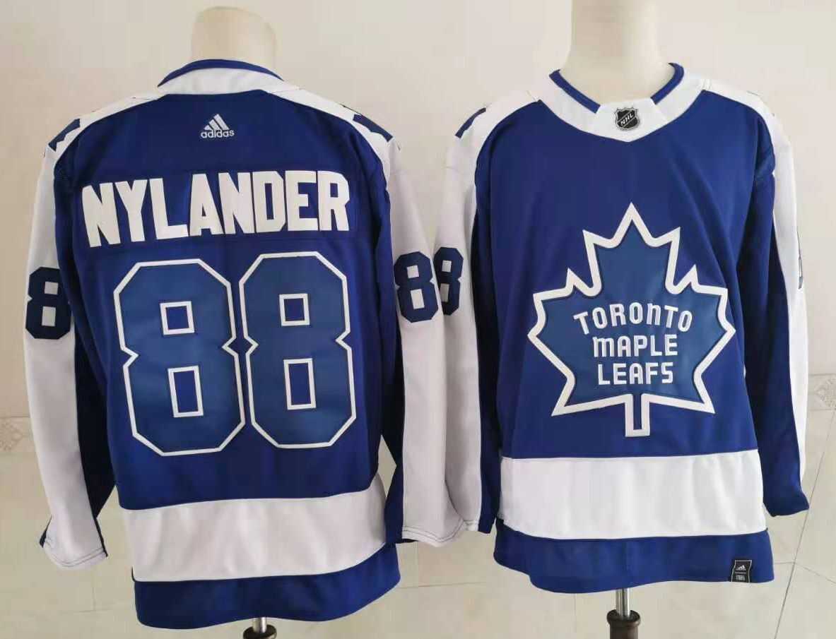 Men Toronto Maple Leafs 88 Nylander Blue Authentic Stitched 2021 Adidias NHL Jersey